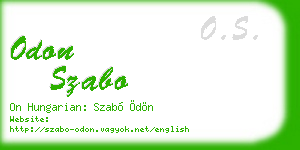 odon szabo business card